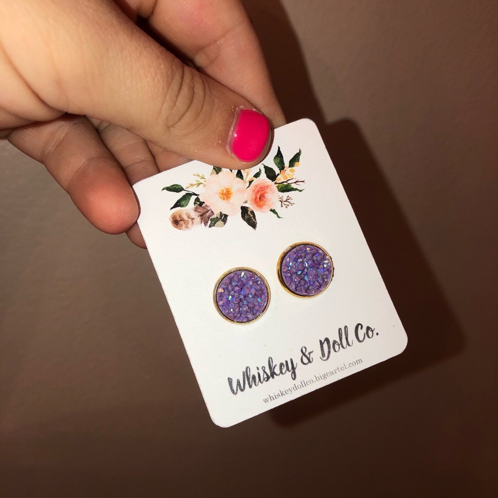 Purple Studded Earrings